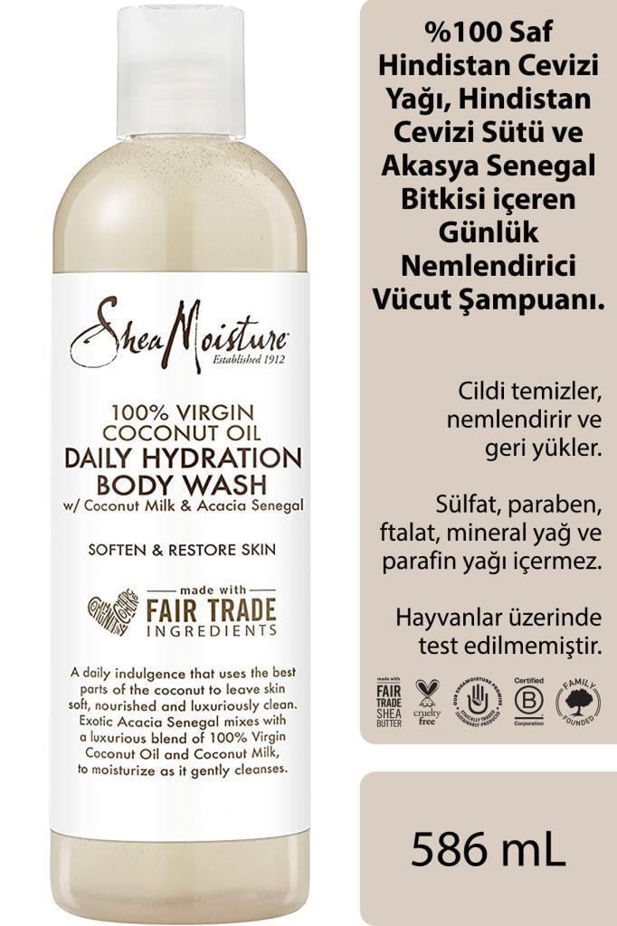 Shea Moisture %100 Saf Hindistan Cevizi Yağlı Günlük Nemlendirici Vücut Şampuanı 384ML