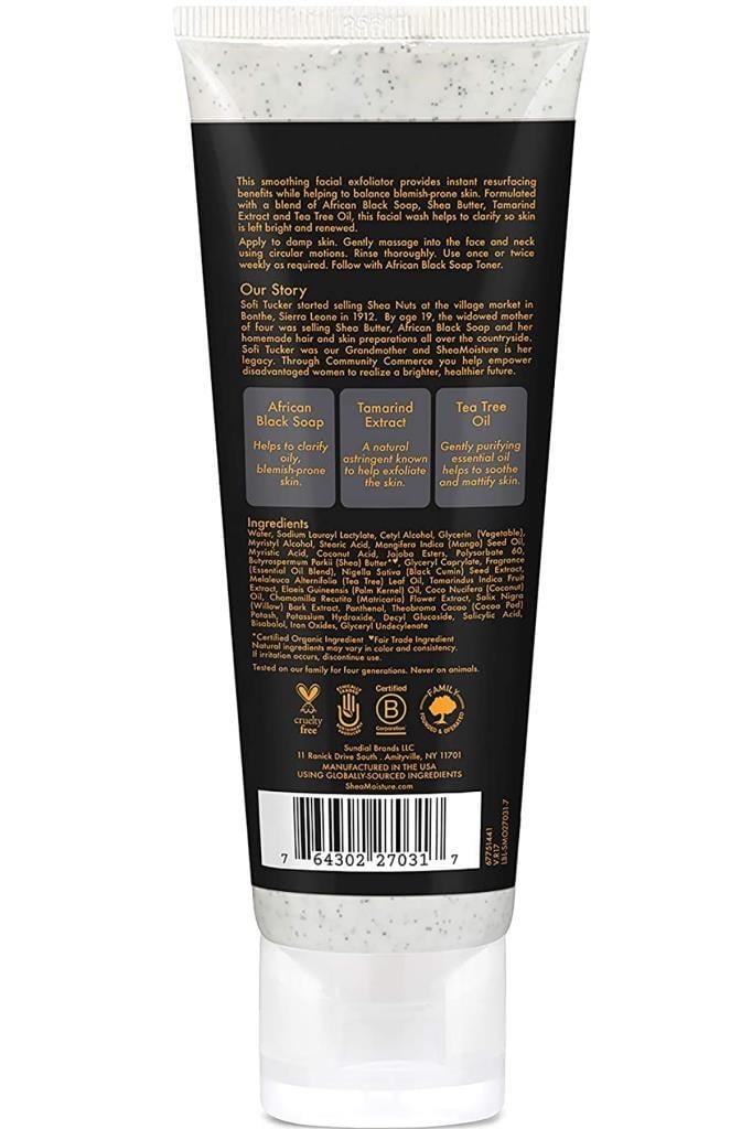 Shea Moisture Afrika Siyah Sabunu Yüz Yıkama ve Peeling 113GR