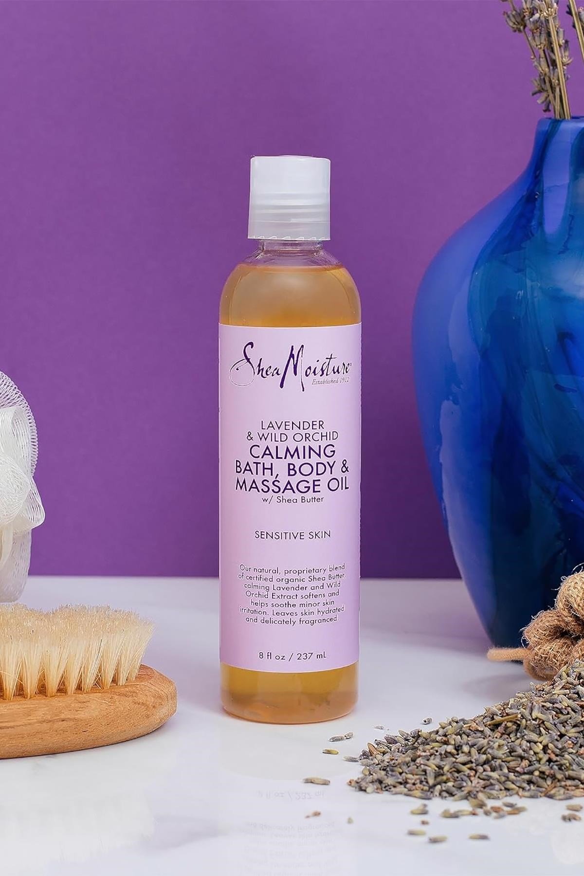 Shea Moisture Lavender & Wild Orchid Banyo, Vücut ve Masaj Yağı 237ML
