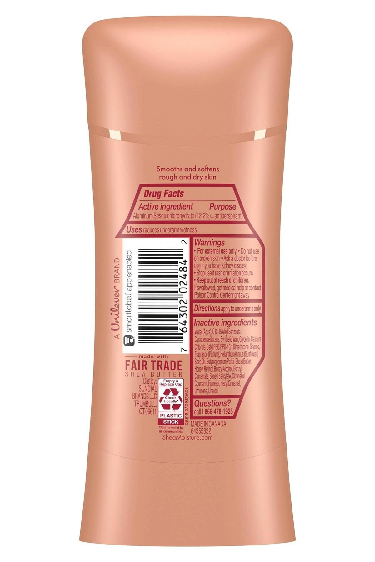 Shea Moisture Manuka Honey & Retinol Smoothing Antiperspirant Stick Deodorant 74GR