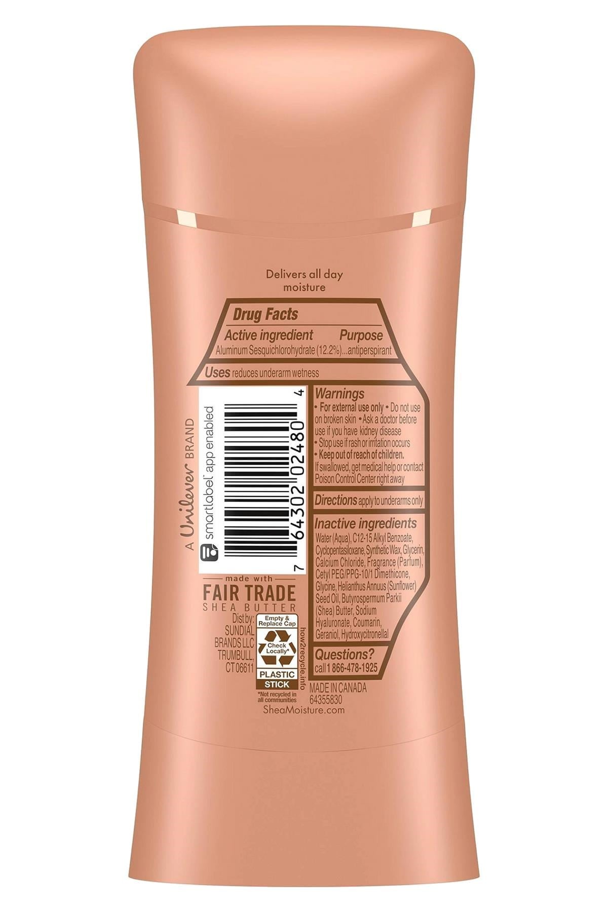 Shea Moisture Raw Shea Butter & Hyaluronic Acid Moisturizing Antiperspirant Stick Deodorant 74GR