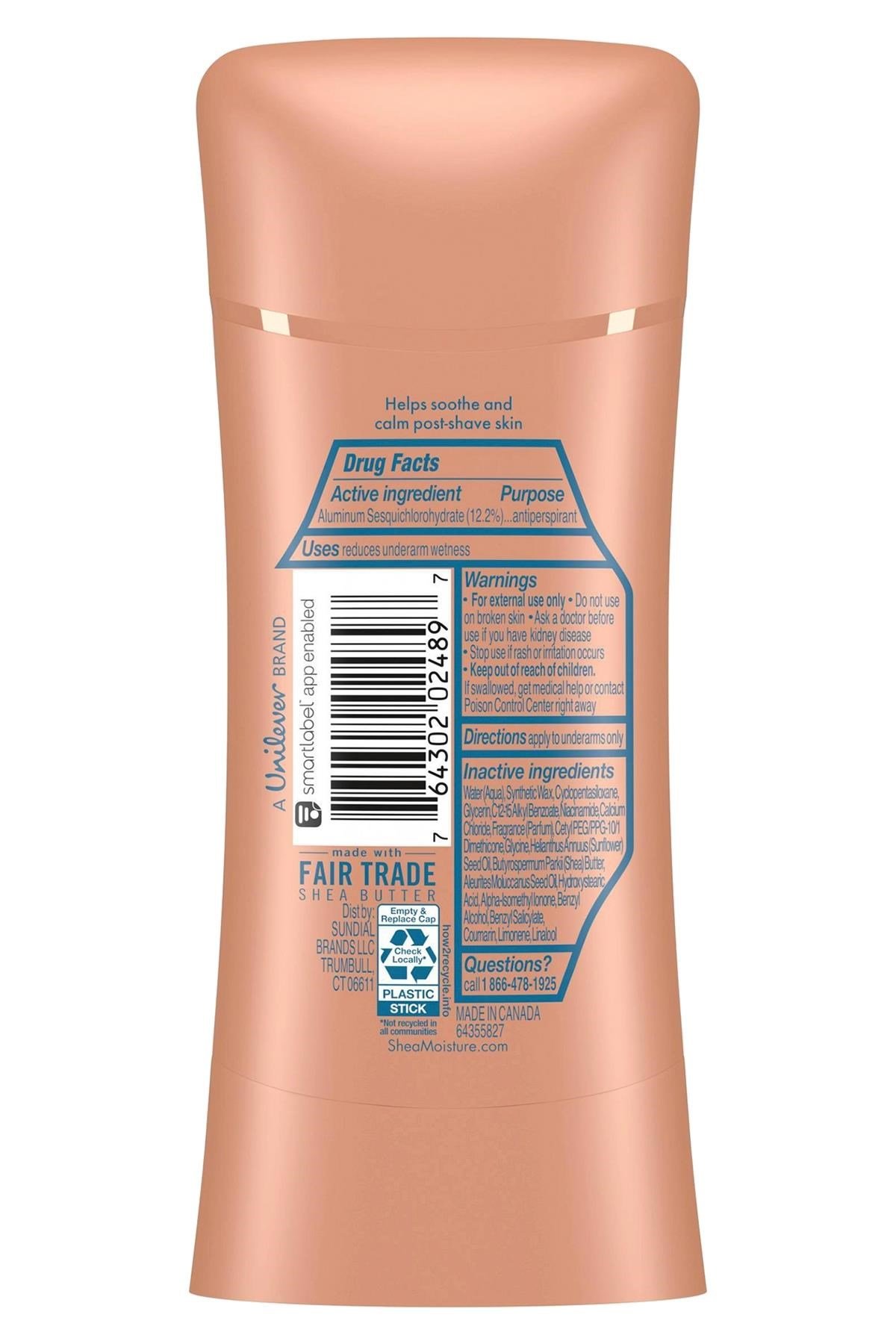 Shea Moisture Vitamin E & Kukui Nut Oil Soothing Antiperspirant Stick Deodorant 74GR