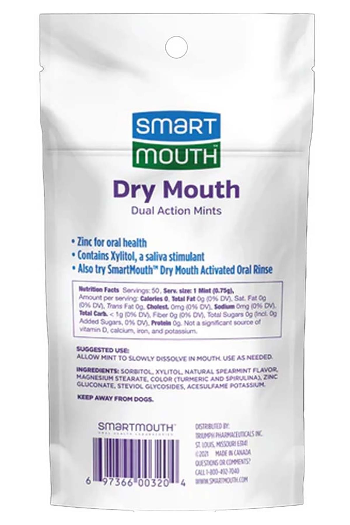 Smart Mouth Dry Mouth Dual Action 50 Mints