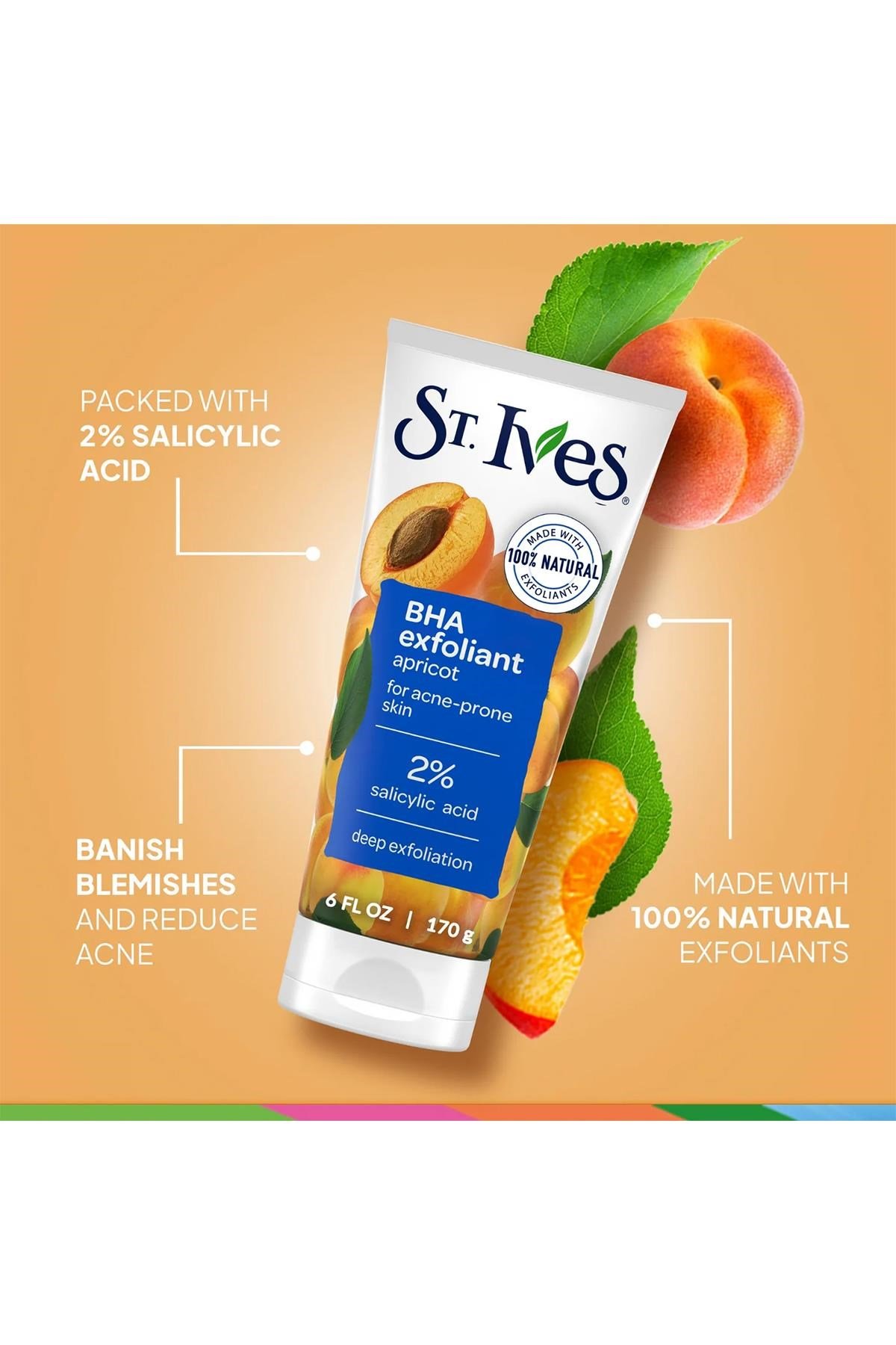 St.Ives BHA Kayısı Özlü Akne Karşıtı Yüz Peelingi 170GR