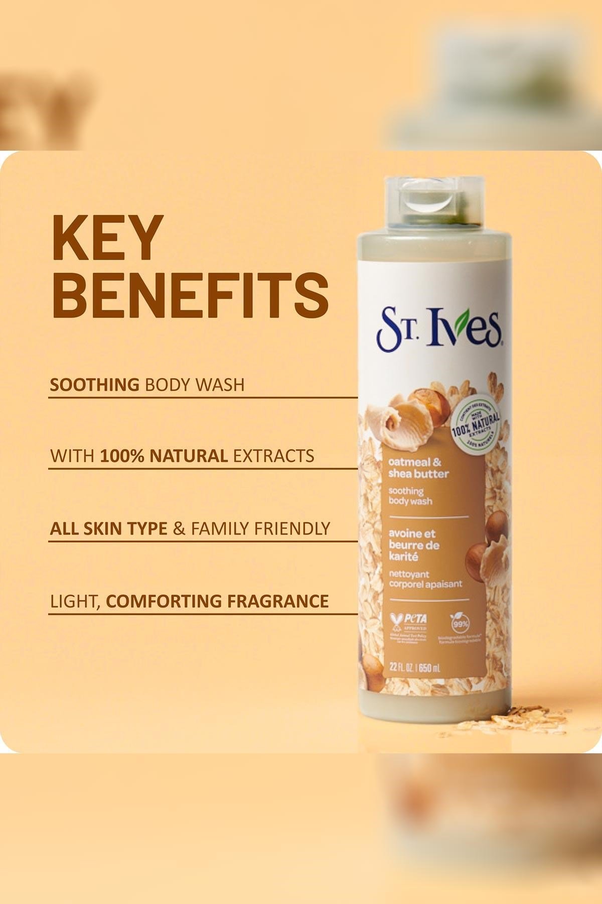 ST.Ives Yulaf Ezmesi ve Shea Yağı Özlü Yatıştırıcı Vücut Şampuanı 650ML