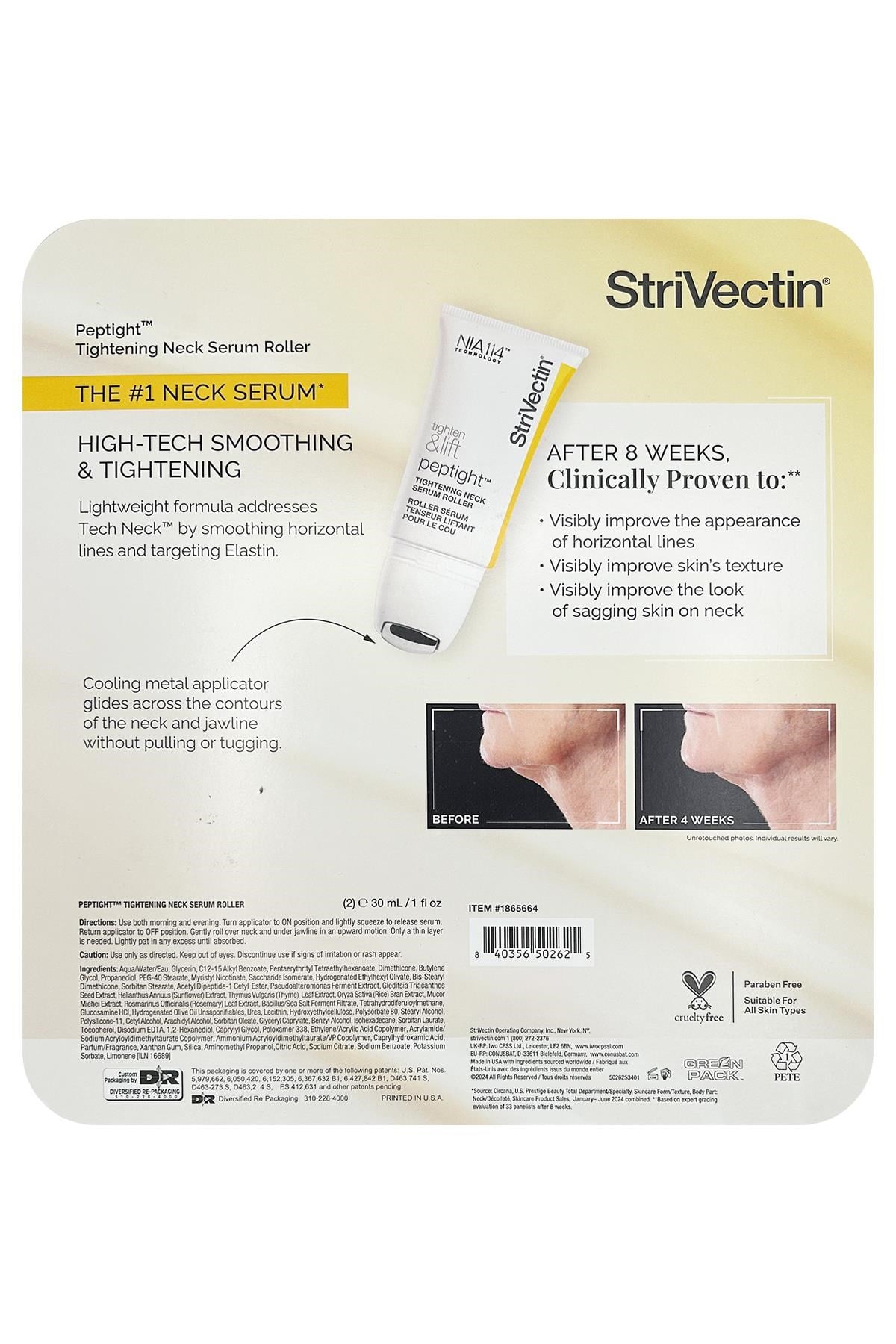 StriVectin Tighten & Lift Peptight Boyun ve Çene Hattı Sıkılaştırıcı Serum Roller Set 2x30ML