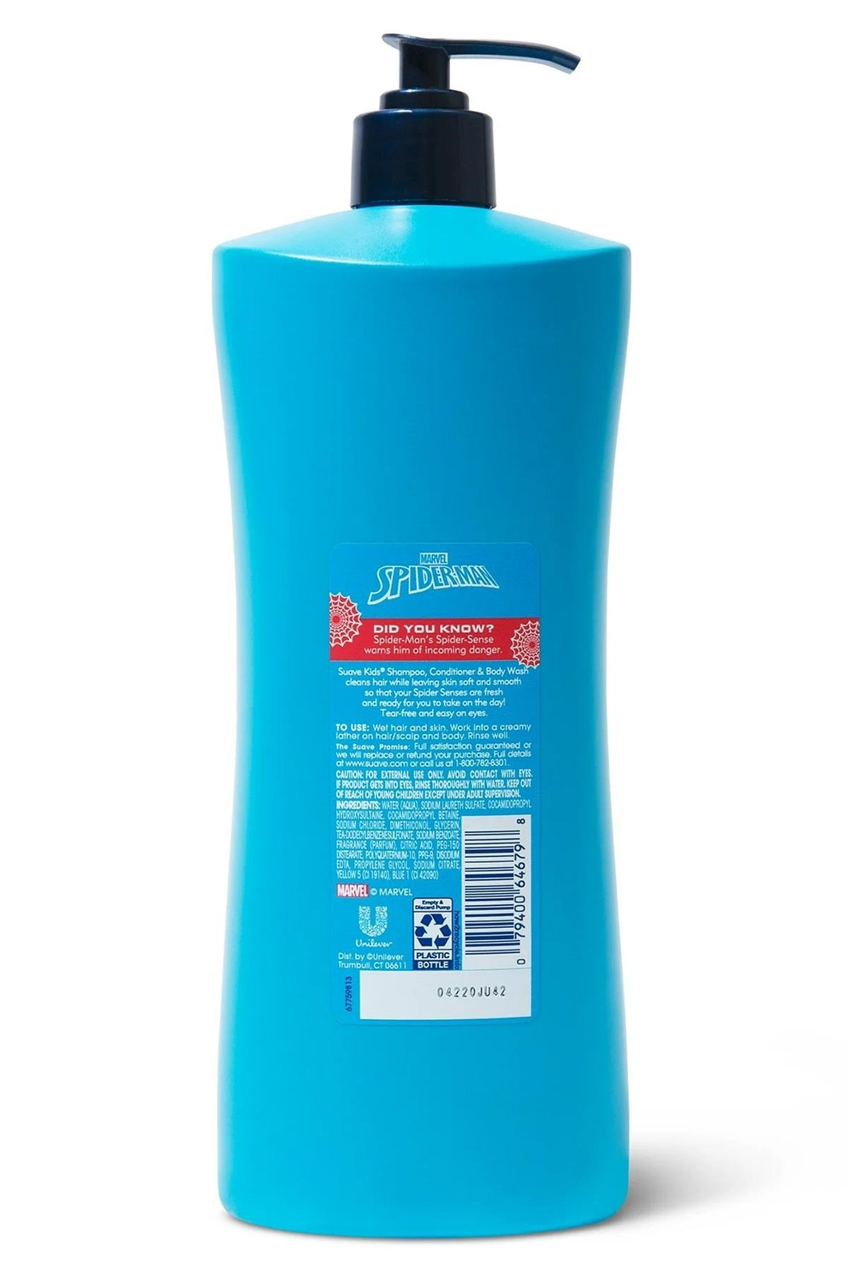 Suave Kids Spider-Man 3’ü 1 Arada Şampuan Saç Kremi ve Duş Jeli 828ML