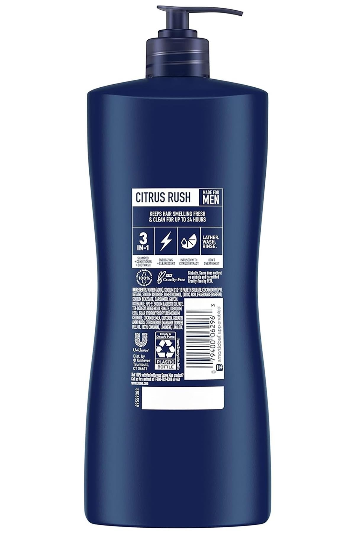 Suave Men Citrus Rush 3-in-1 Şampuan 828ML
