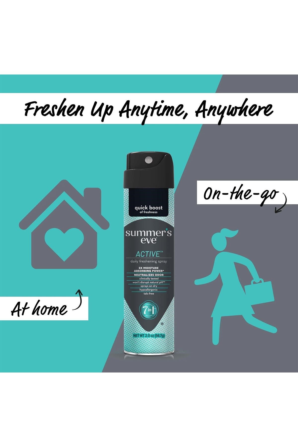 Summer's Eve Active Özel Bölge İntim Deodorant Sprey 56.7GR