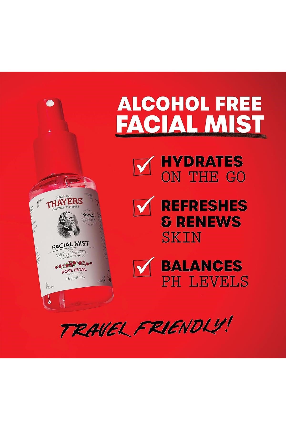 Thayers Cadı Fındığı ve Gül Yaprağı Yüz Spreyi 89ML
