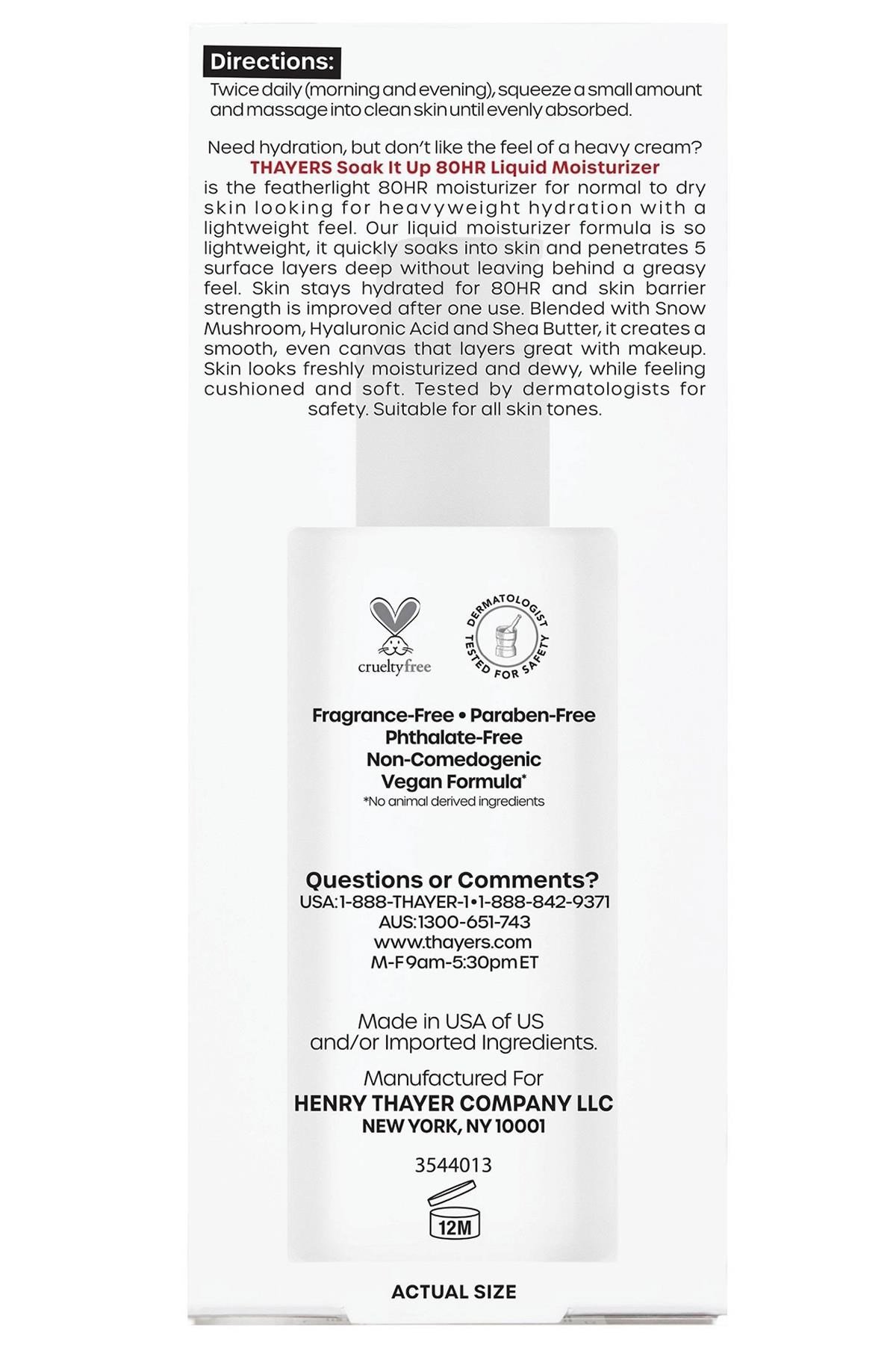 Thayers Soak It Up 80HR Sıvı Nemlendirici 75ML