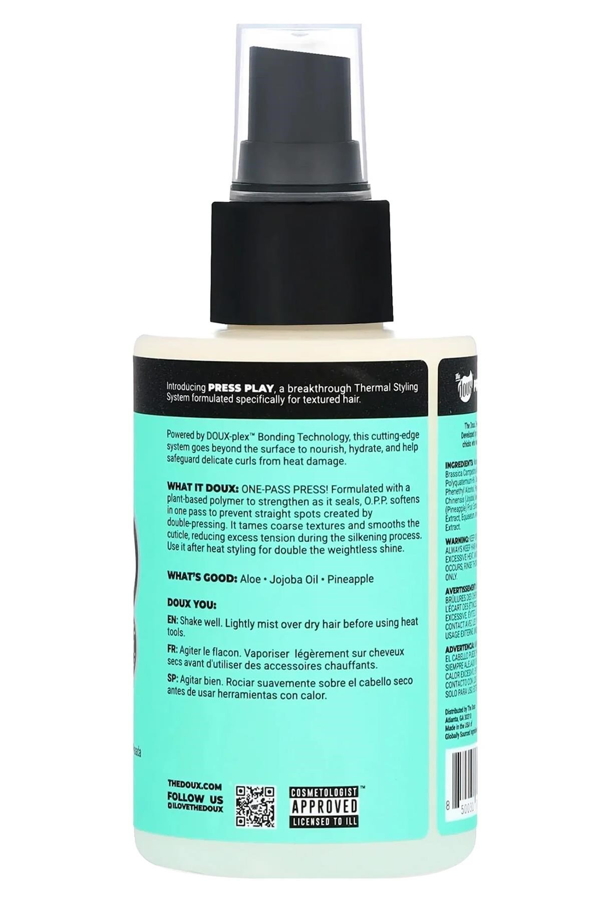 The Doux O.P.P. One-Pass Press Düzleştirici ve Isı Koruyucu Saç Spreyi 118ML