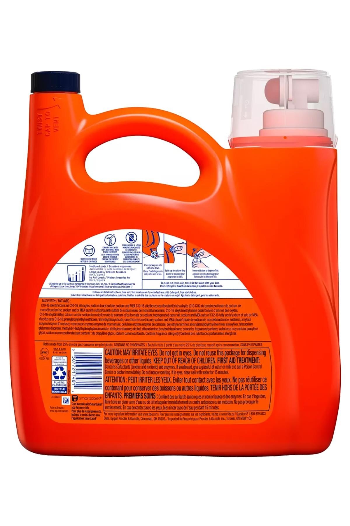 Tide Ultra Odor+Oxi Sıvı Çamaşır Deterjanı 94 Yıkama 3.9LT