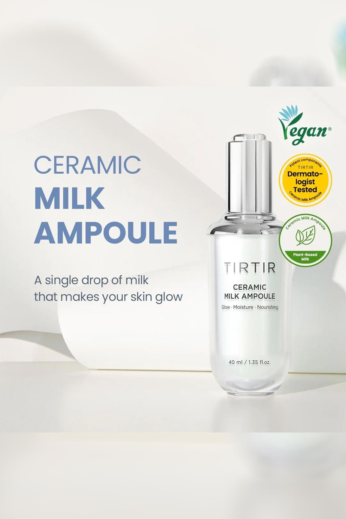 Tırtır Ceramic Milk Ampoule Yoğun Nemlendirici Yüz Serumu Seti 2x40ML