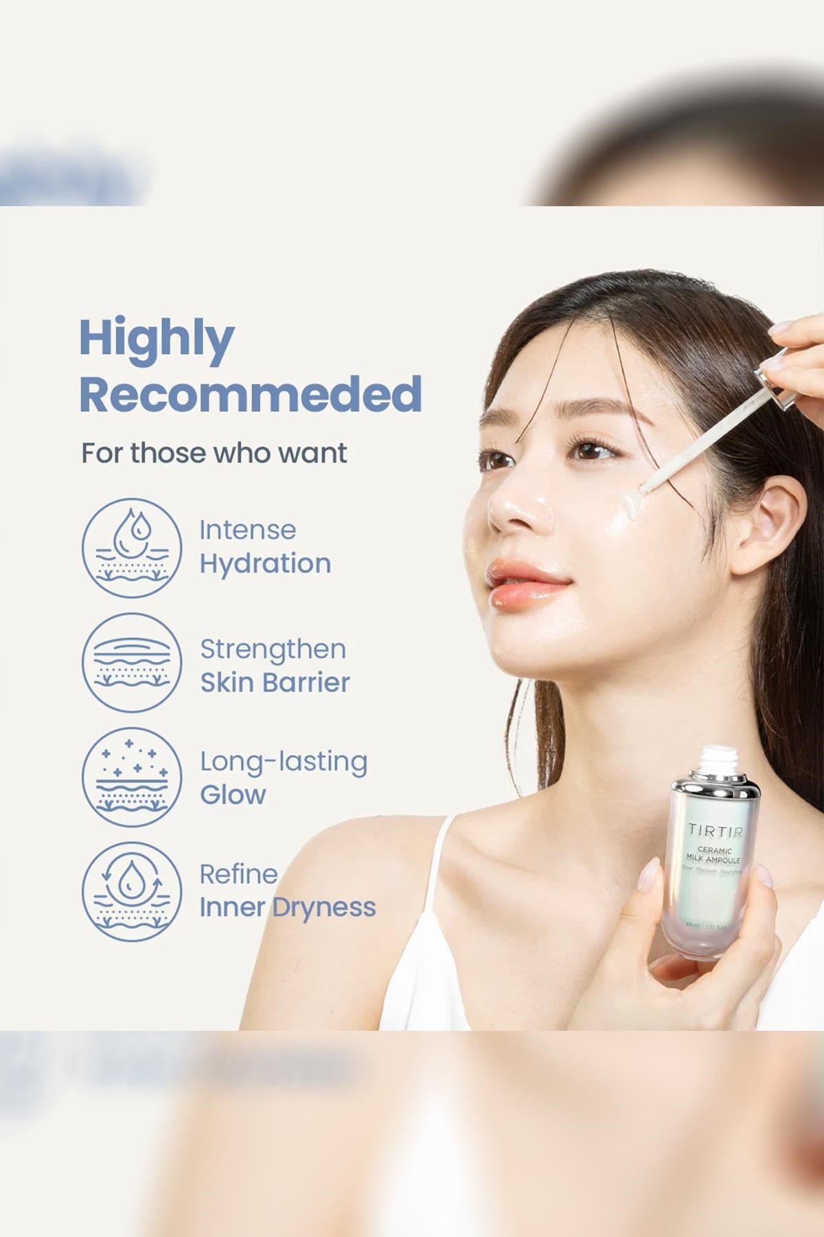 Tırtır Ceramic Milk Ampoule Yoğun Nemlendirici Yüz Serumu Seti 2x40ML