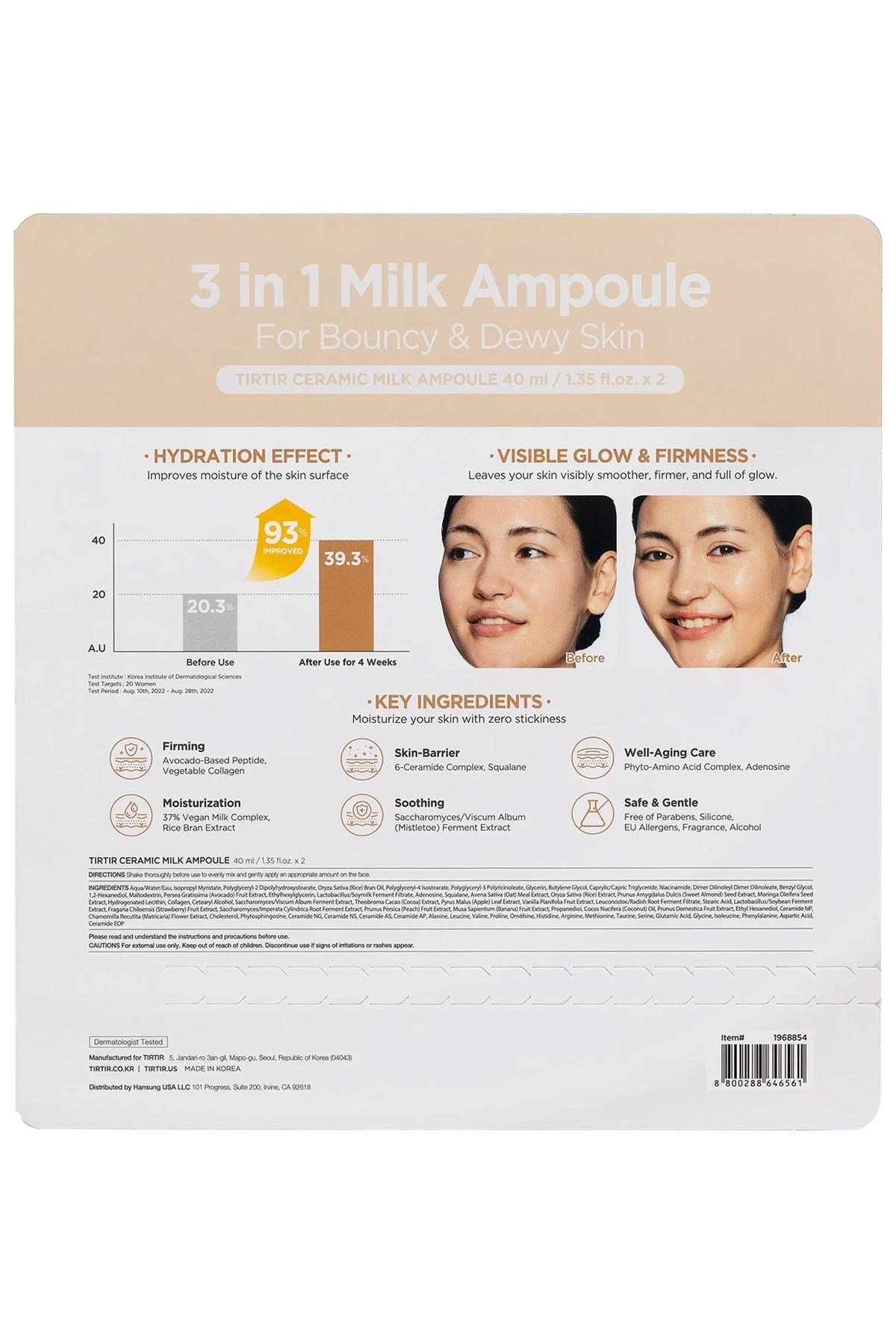 Tırtır Ceramic Milk Ampoule Yoğun Nemlendirici Yüz Serumu Seti 2x40ML