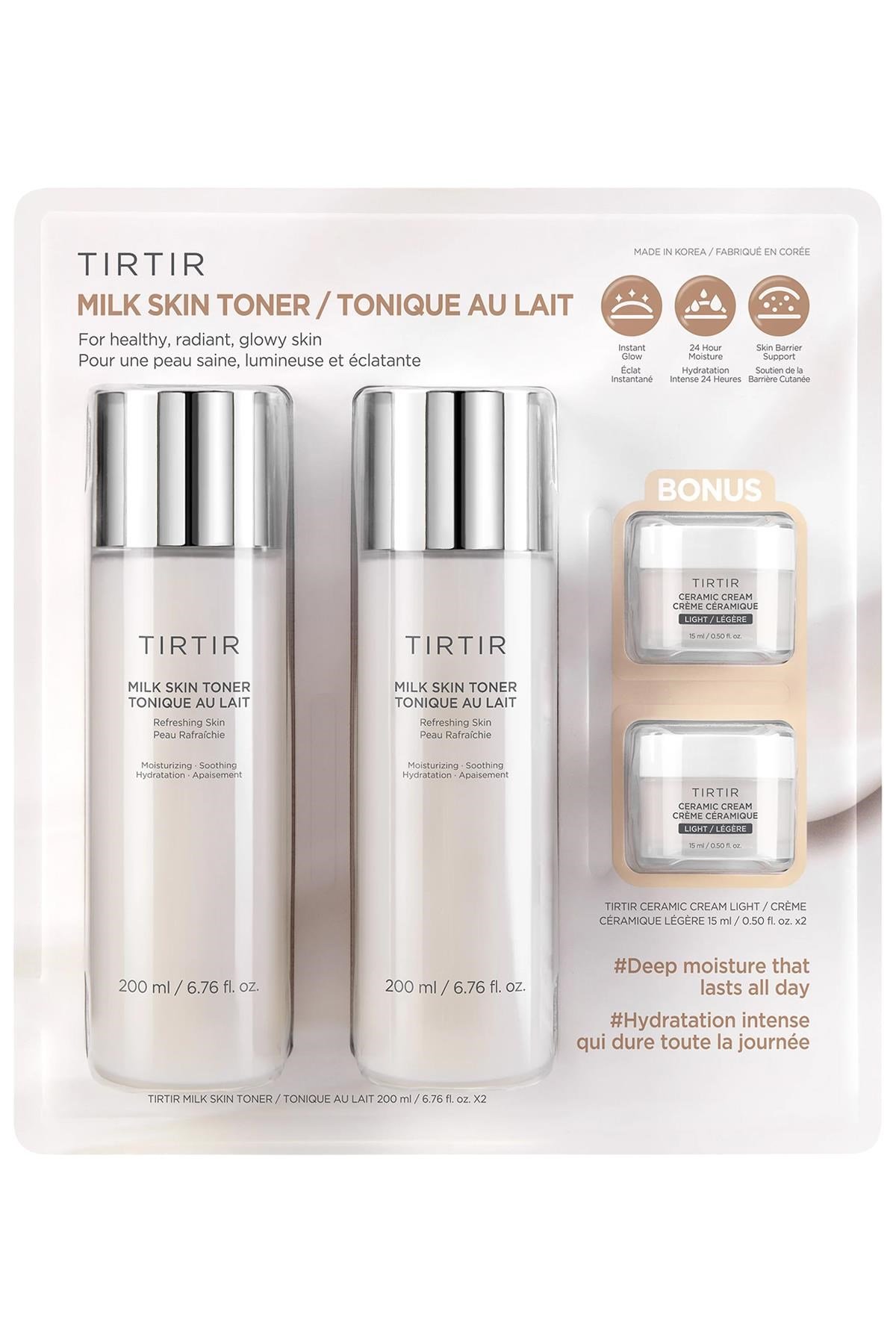 Tırtır Milk Skin Toner ve Ceramic Cream Light Cilt Bakım Seti 2x200ML + 2x15ML