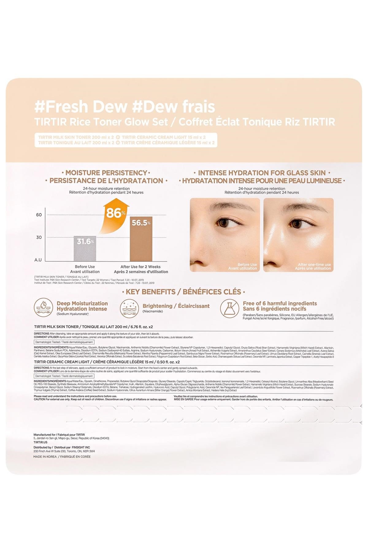 Tırtır Milk Skin Toner ve Ceramic Cream Light Cilt Bakım Seti 2x200ML + 2x15ML
