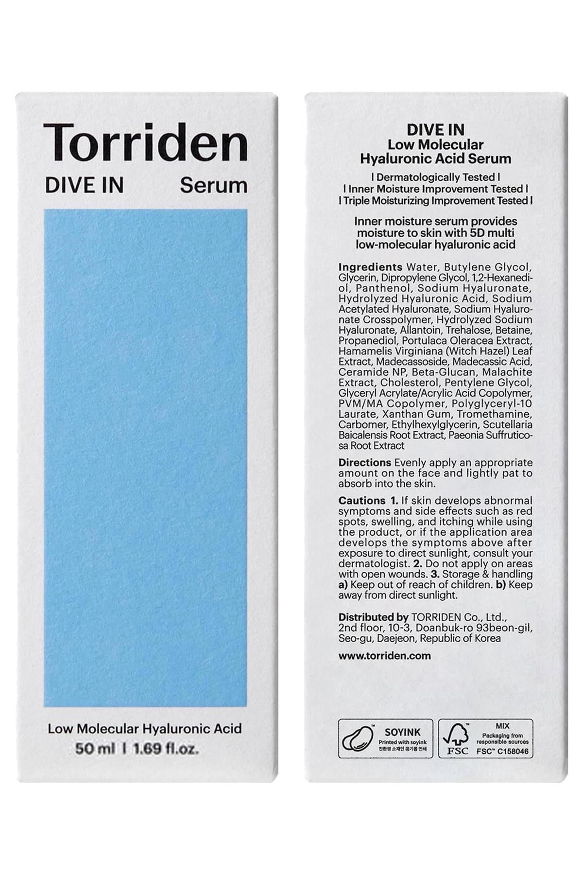 Torriden Dive In Düşük Moleküler Hyaluronik Asit Nemlendirici Serum 50ML