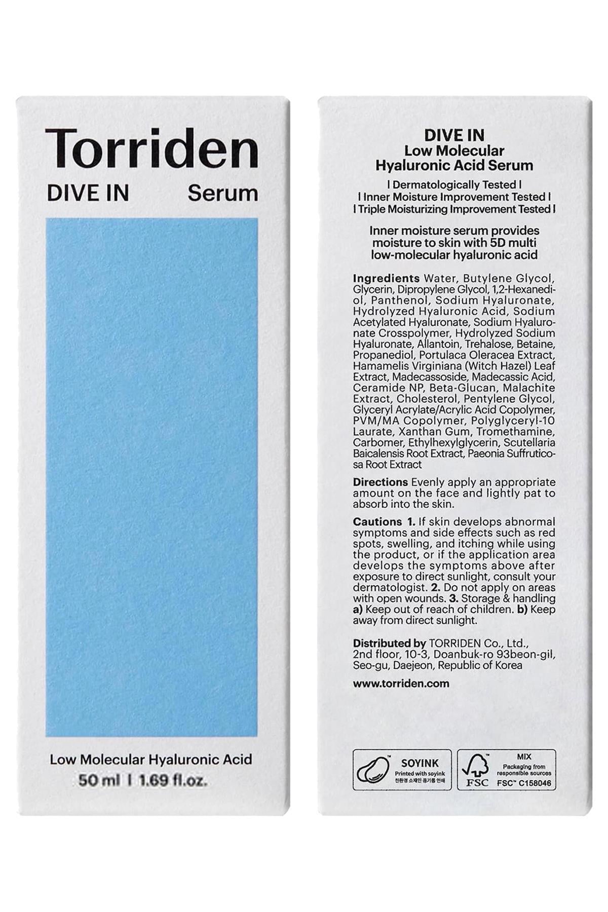 Torriden Dive In Düşük Moleküler Hyaluronik Asit Nemlendirici Serum 50ML