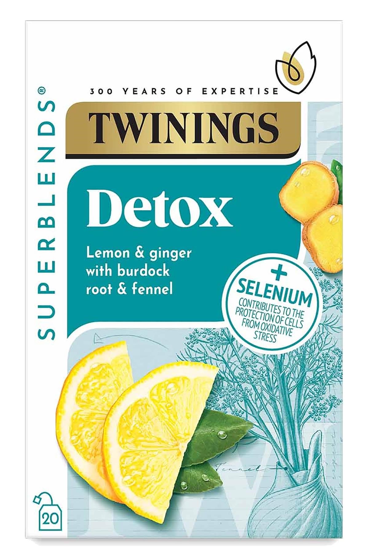 Twinings Detox Limon Aromalı Bitki Çayı Karışımı 20 Bardak Poşet