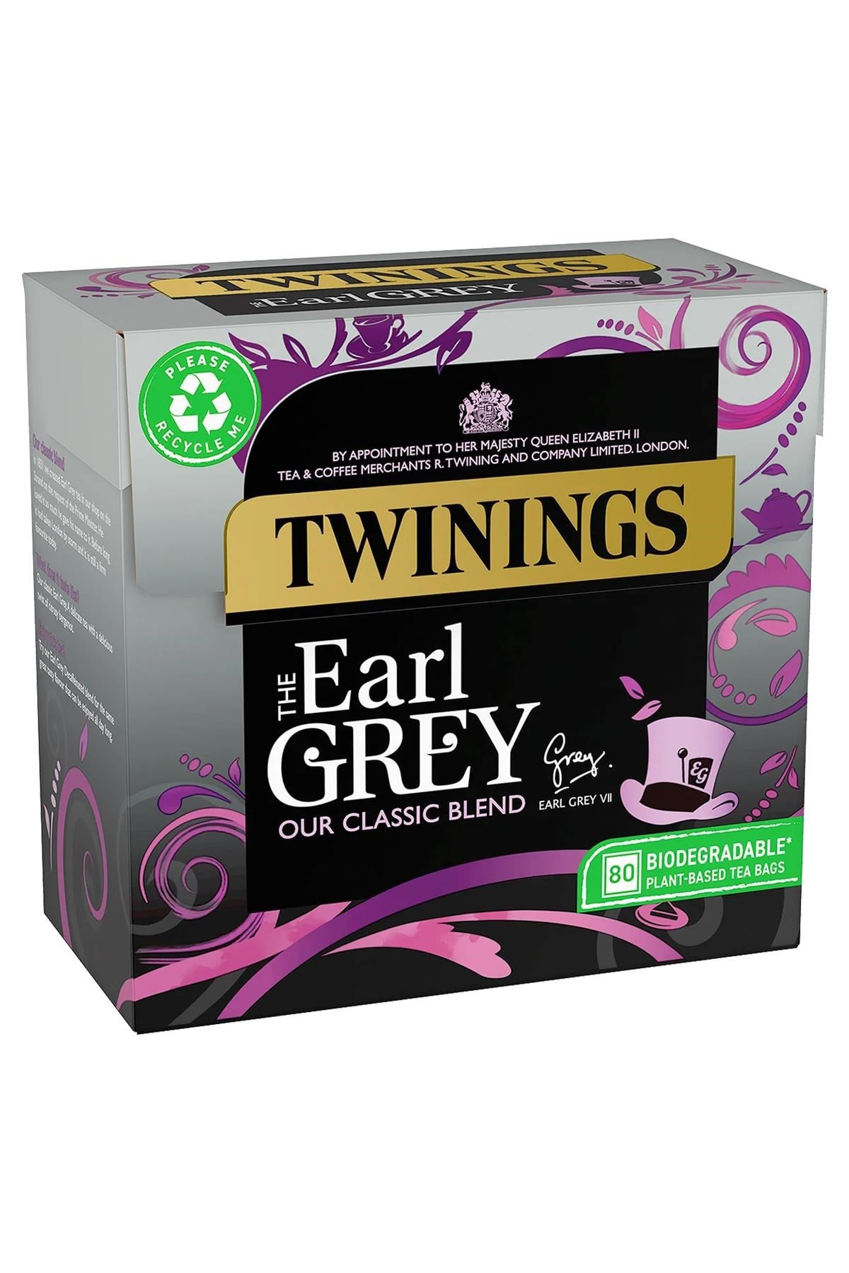 Twinings Earl Grey Bergamot ve Limon Aromalı Bardak Poşet Siyah Çay 80 Adet