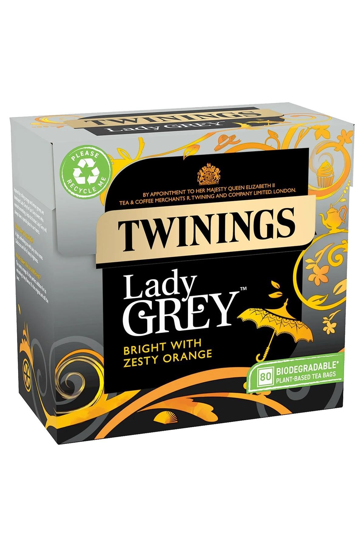 Twinings Lady Grey Narenciye Aromalı Bardak Poşet Siyah Çay 80 Adet