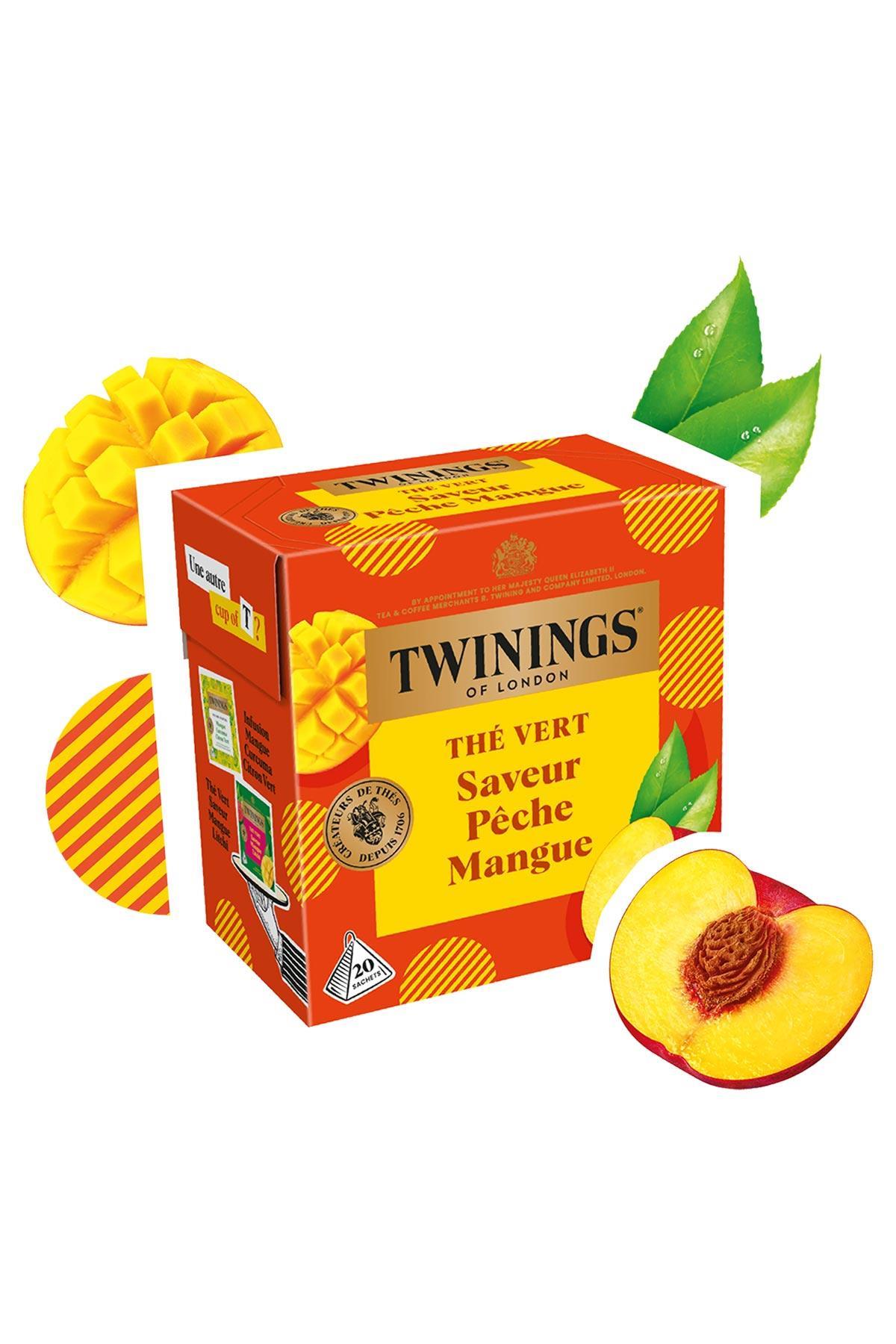 Twinings Şeftali ve Mango Aromalı Yeşil Çay 20 Bardak Poşet