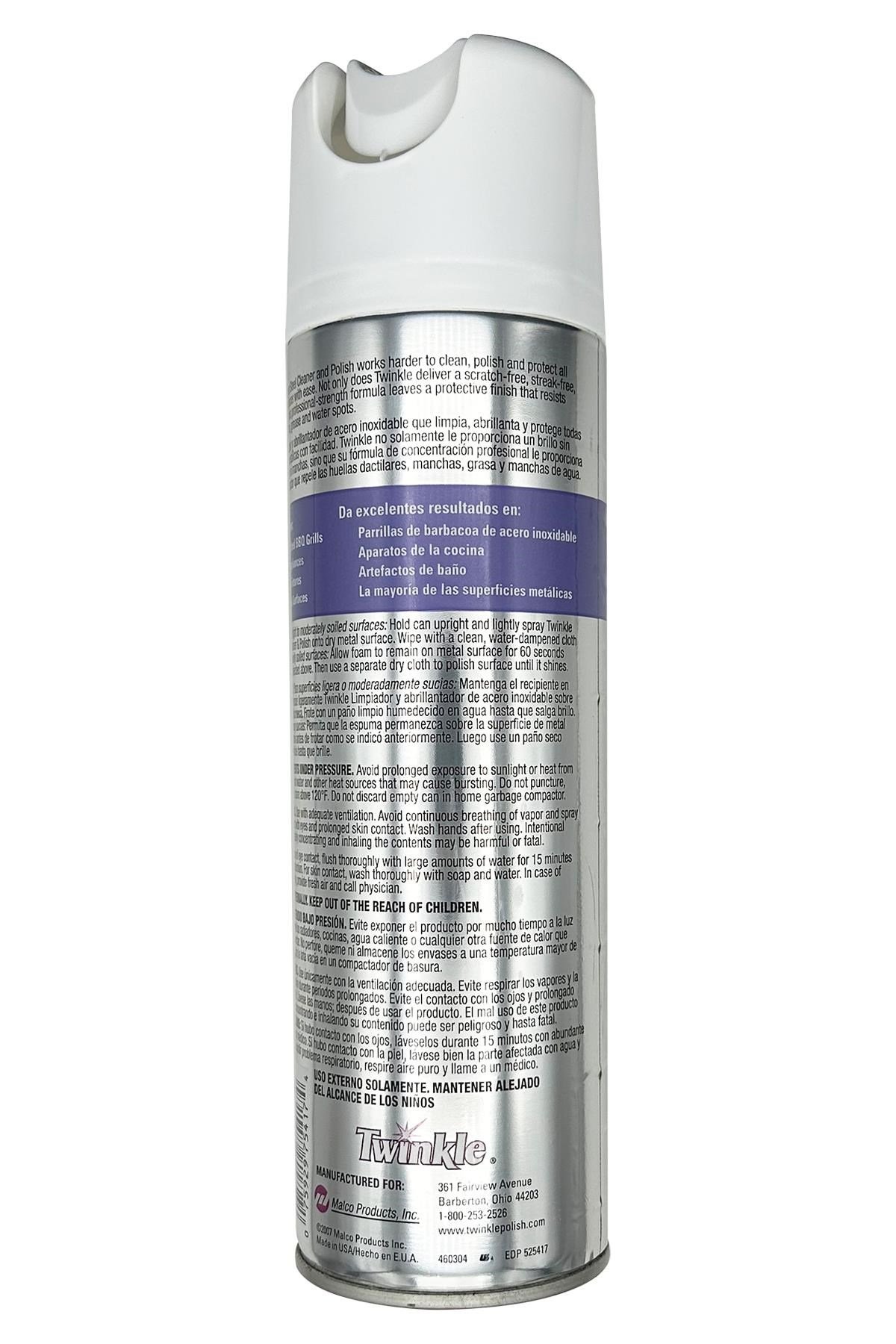 Twinkle Paslanmaz Çelik Yüzey Temizleyici ve Parlatıcı Sprey 481GR
