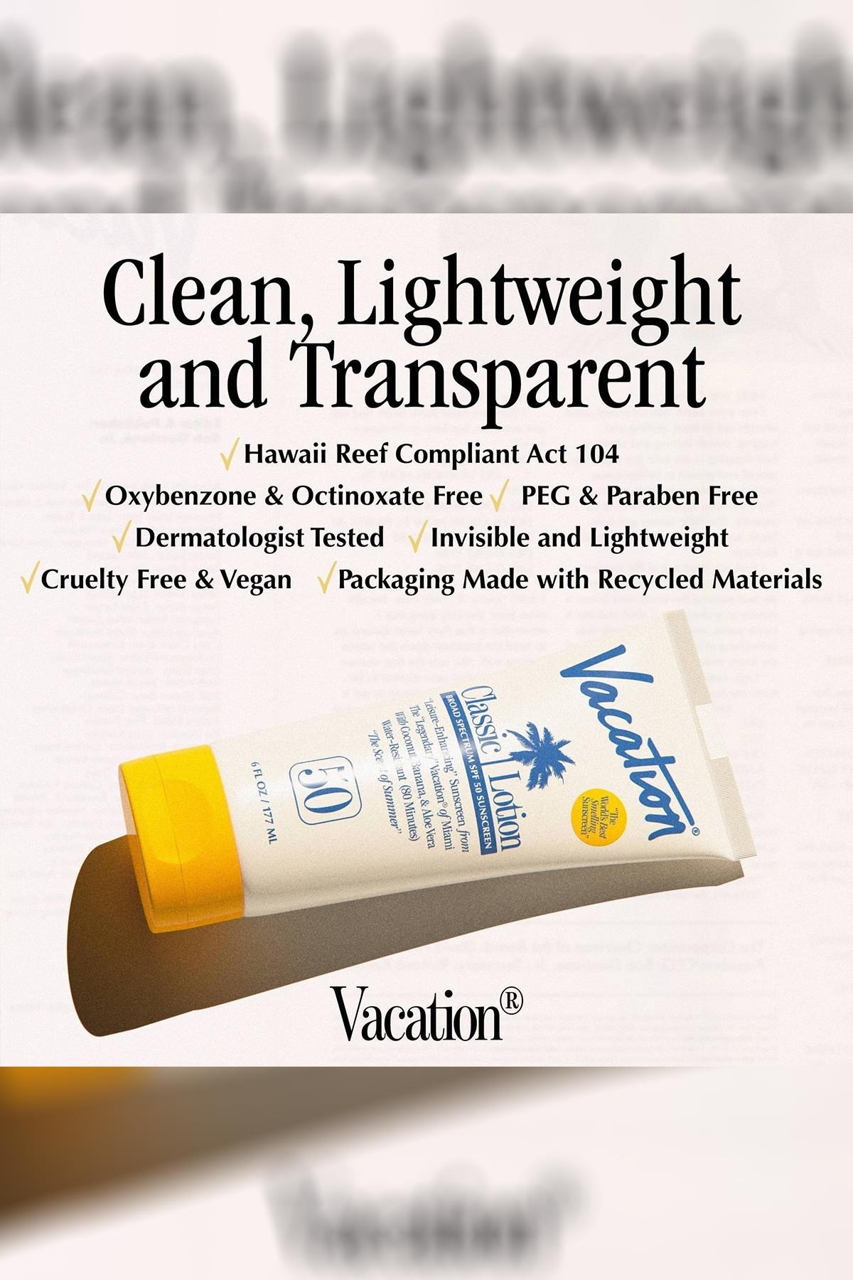 Vacation Classic Lotion SPF50 Güneş Losyonu 177ML