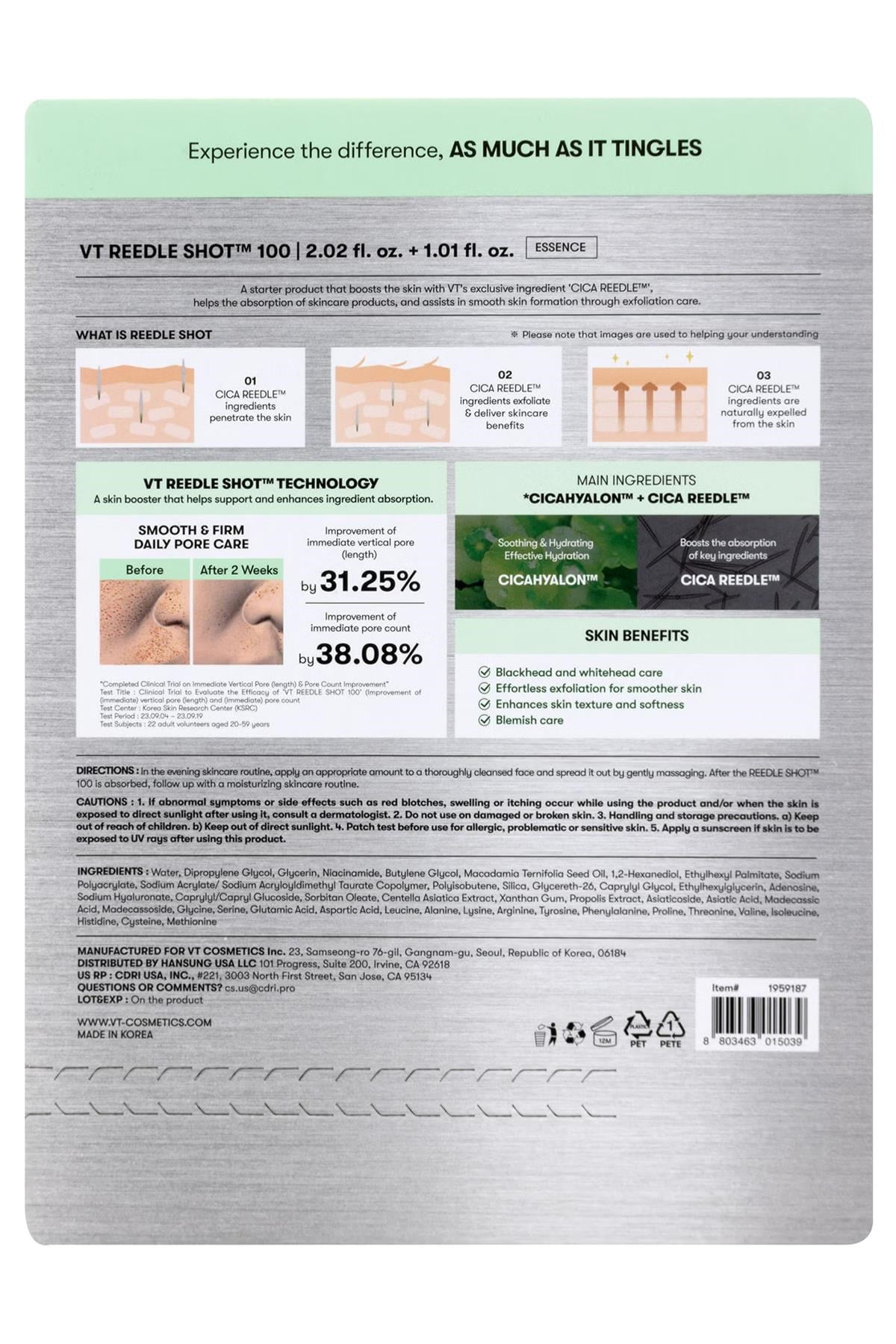 VT Cosmetics Reedle Shot 100 Yüz Serumu Seti 60ML + 30ML