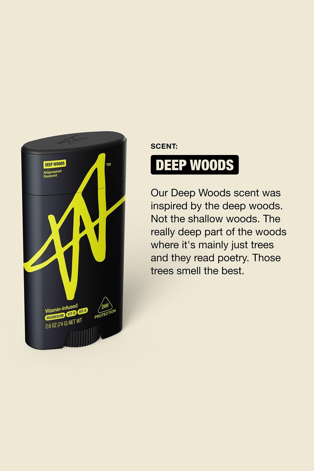 W Labs Deep Woods Antiperspirant Stick Deodorant 74GR