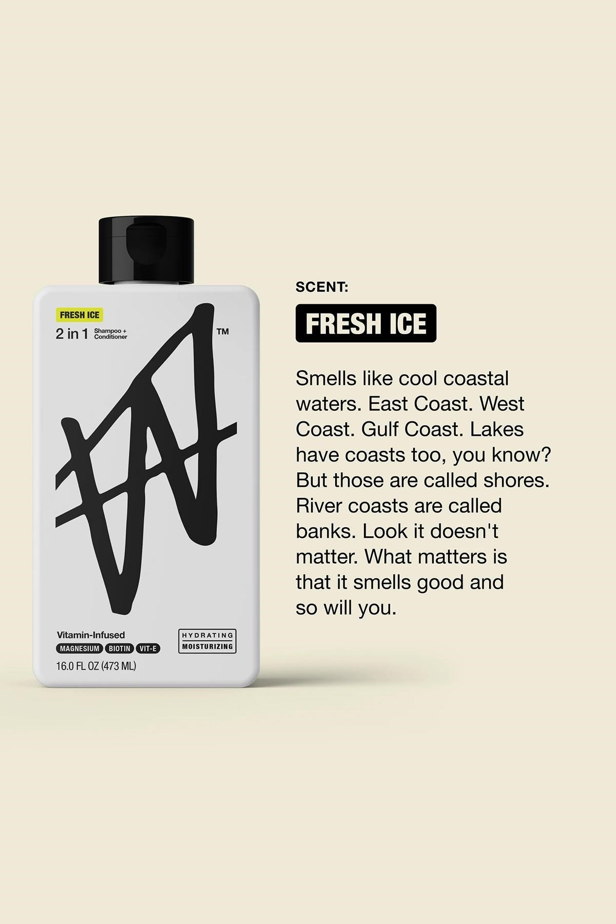 W Labs Fresh Ice 2'si 1 Arada Nemlendirici Şampuan ve Saç Kremi 473ML