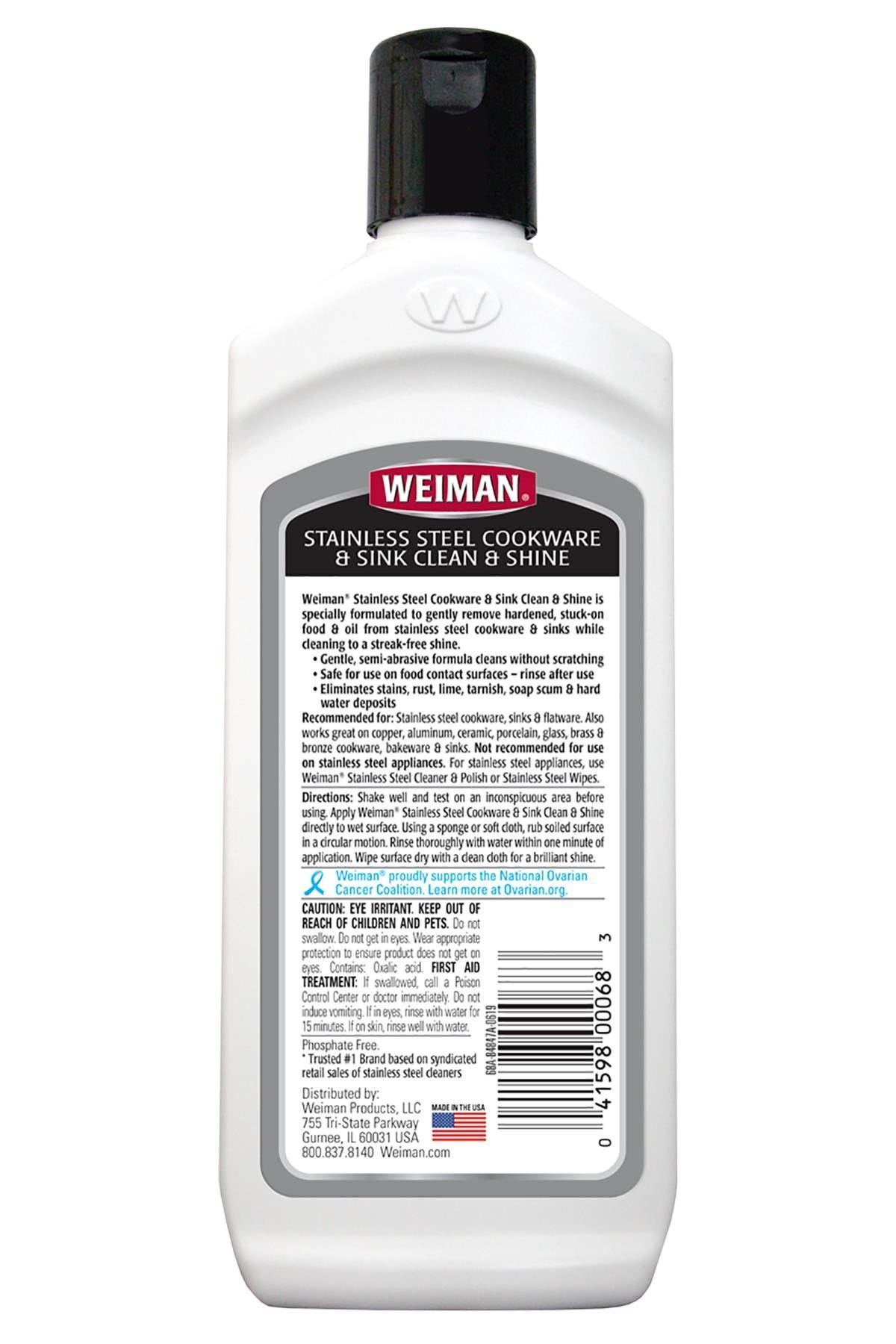 Weiman Paslanmaz Çelik Pişirme Kapları ve Lavabo Temizleyici Parlatıcı 237ML