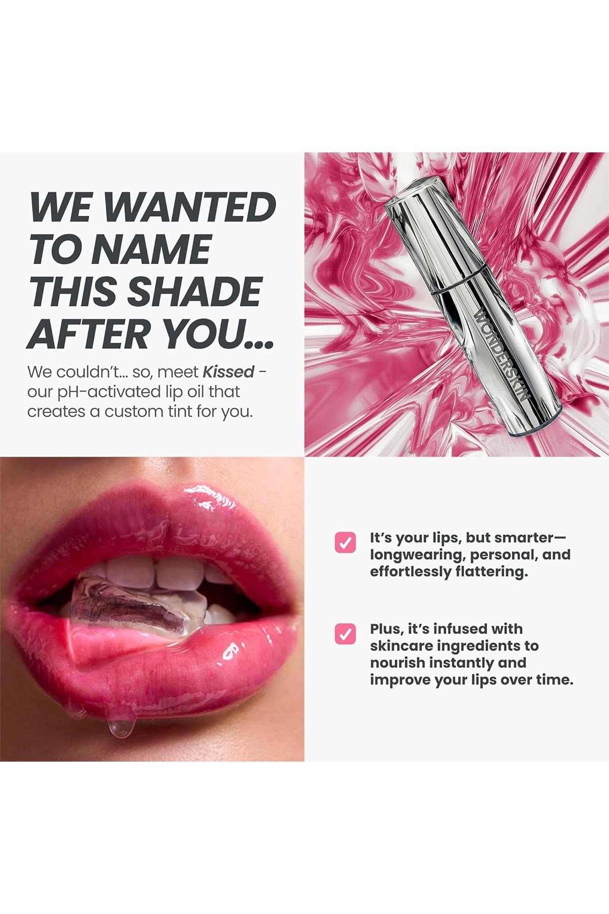 Wonderskin Lip Rehab Nemlendirici ve Onarıcı Renkli Dudak Serumu Yağı Kissed 3.57ML
