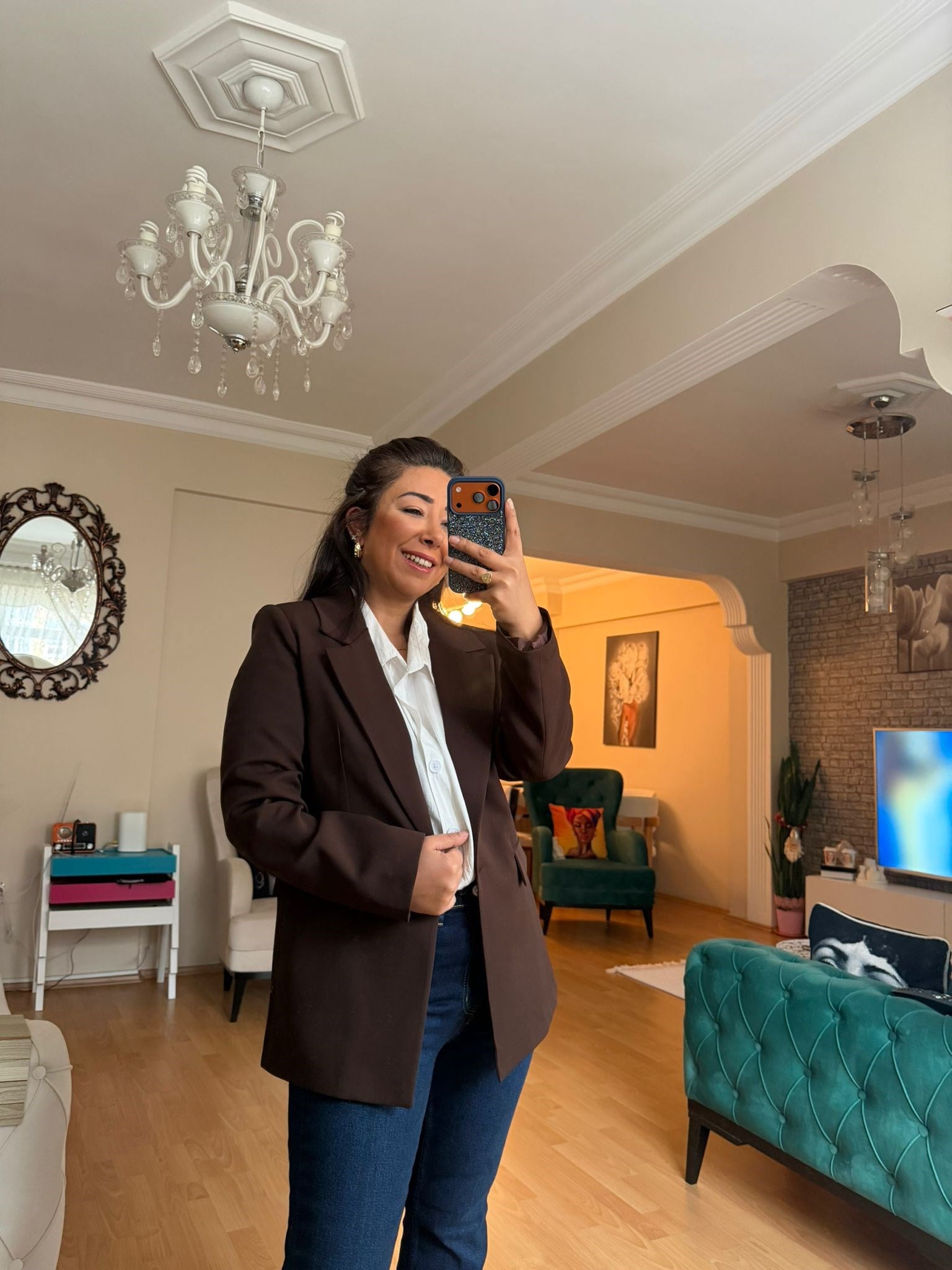 Acı Kahve  Astarlı Blazer Ceket