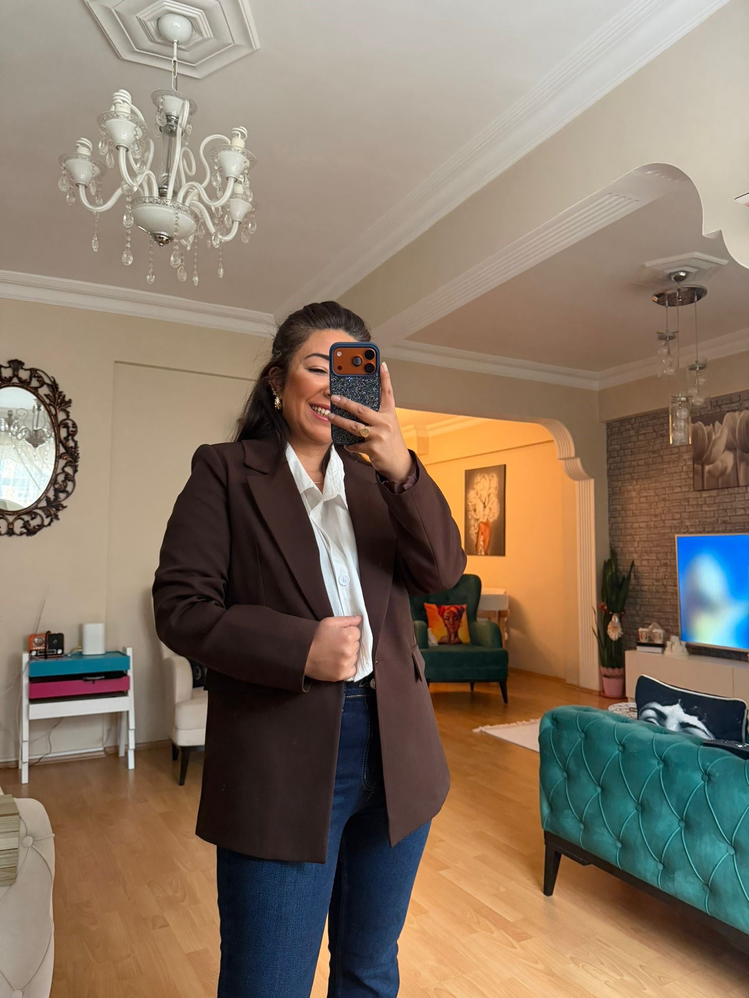 Acı Kahve  Astarlı Blazer Ceket