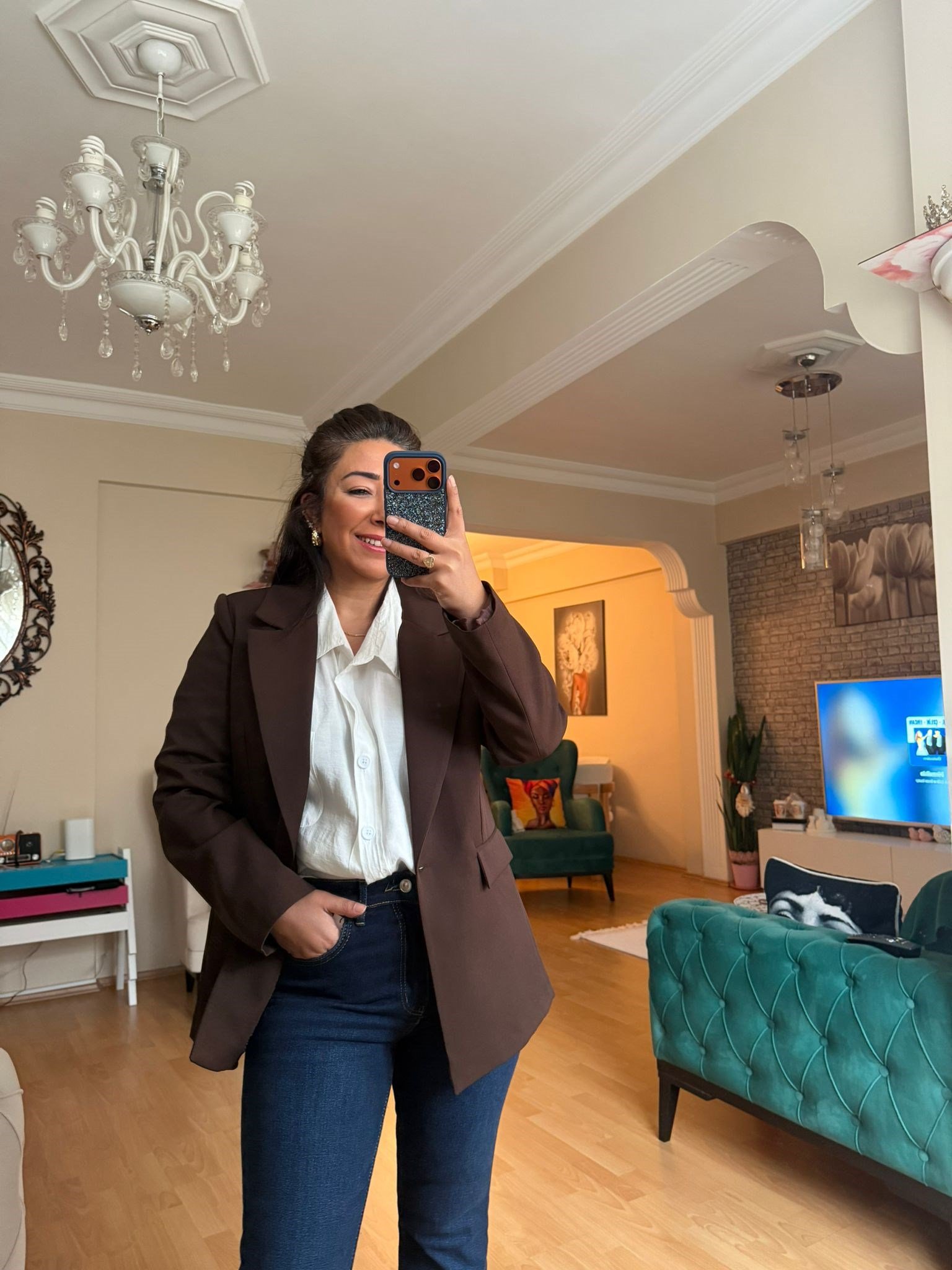 Acı Kahve  Astarlı Blazer Ceket