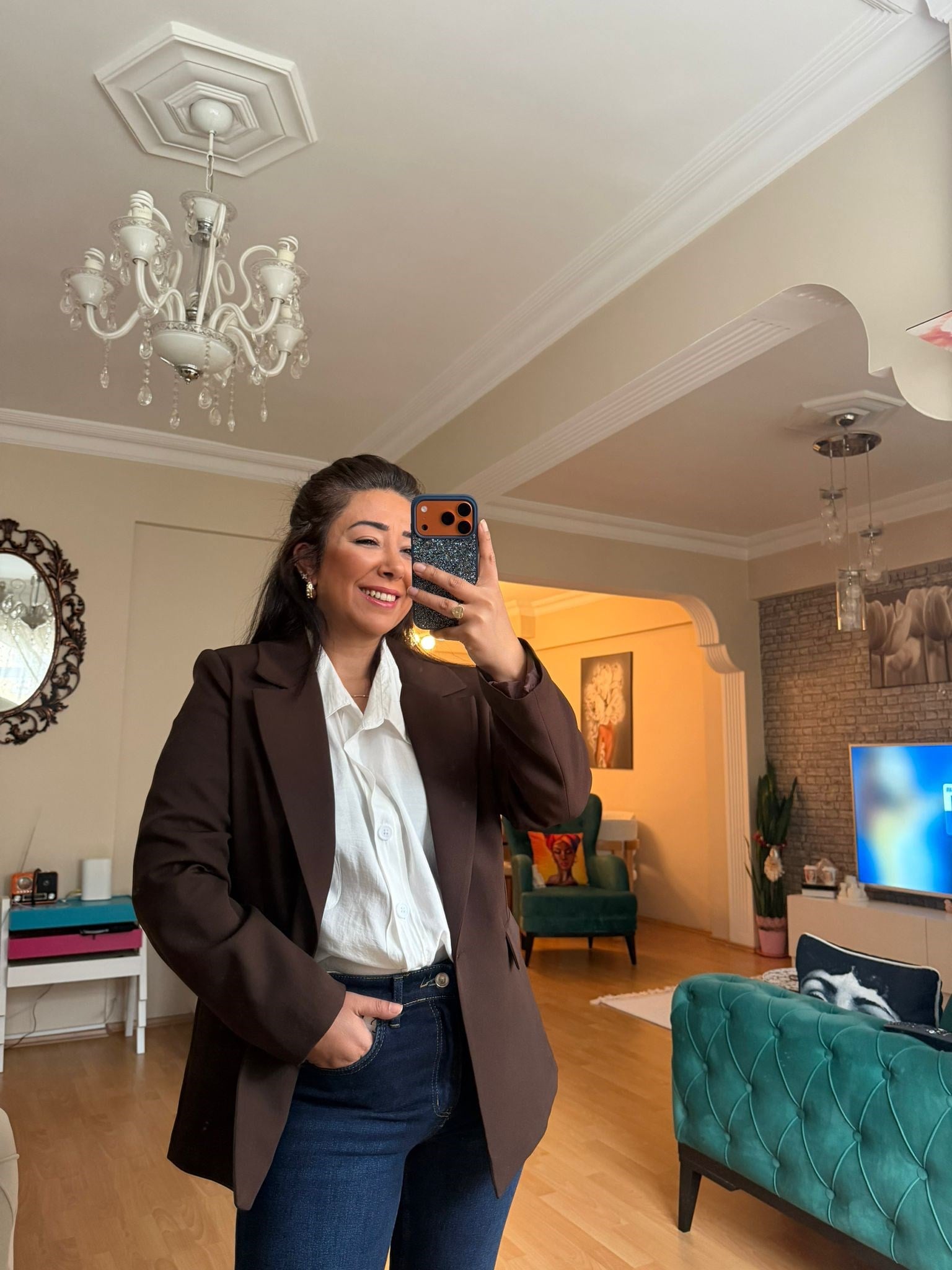 Acı Kahve  Astarlı Blazer Ceket