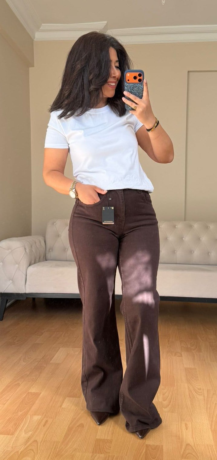 Acı Kahve Massino Leg Jeans(1 Beden Küçük Alın)