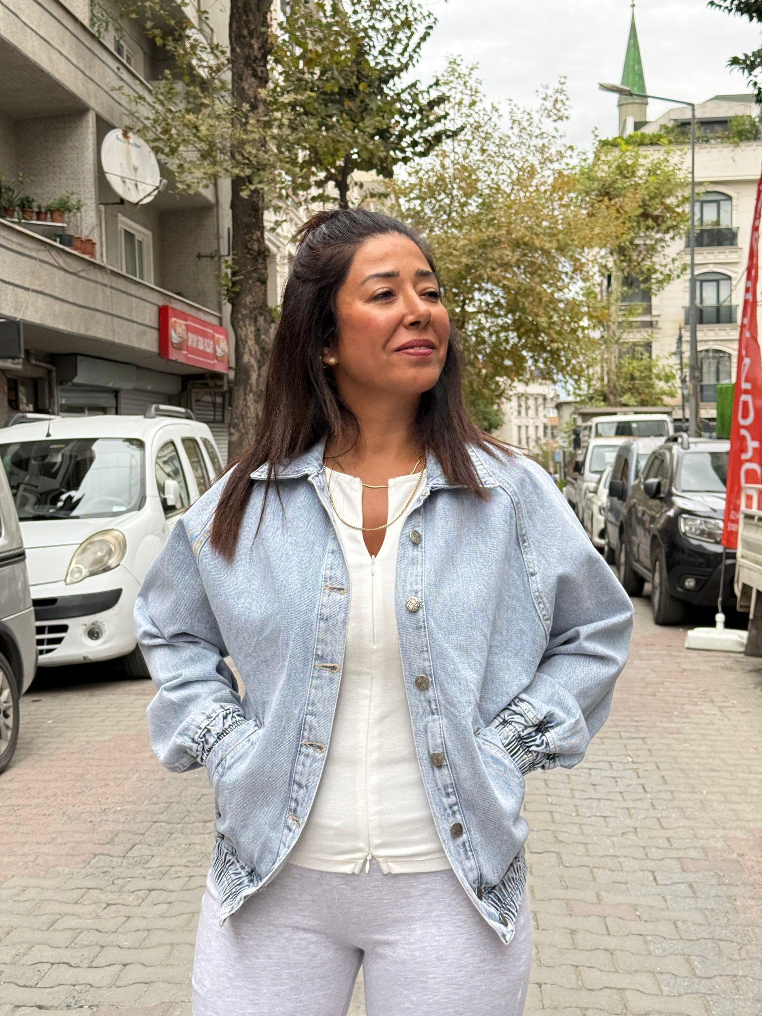 Açık Mavi Kot Ceket 