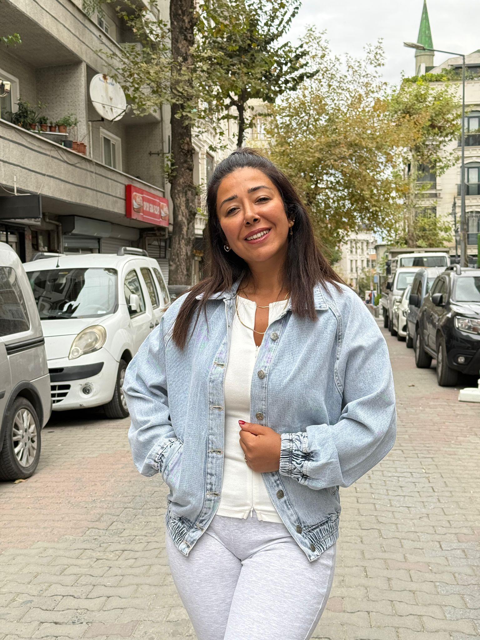Açık Mavi Kot Ceket 
