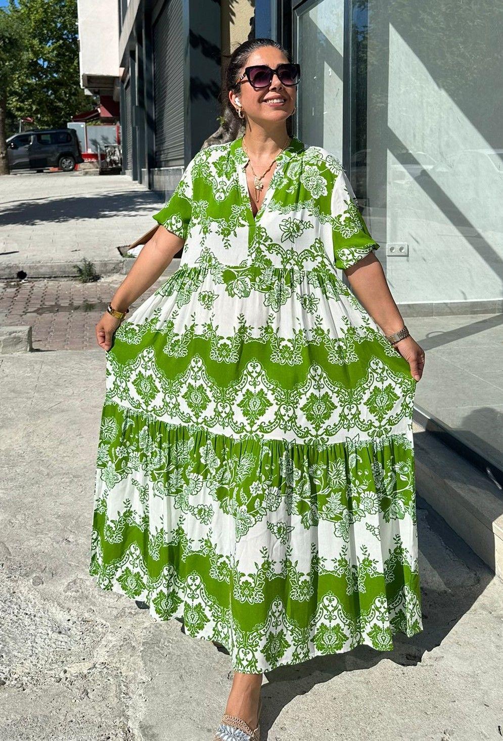 Bebe Yaka Yeşil Dantel desen
