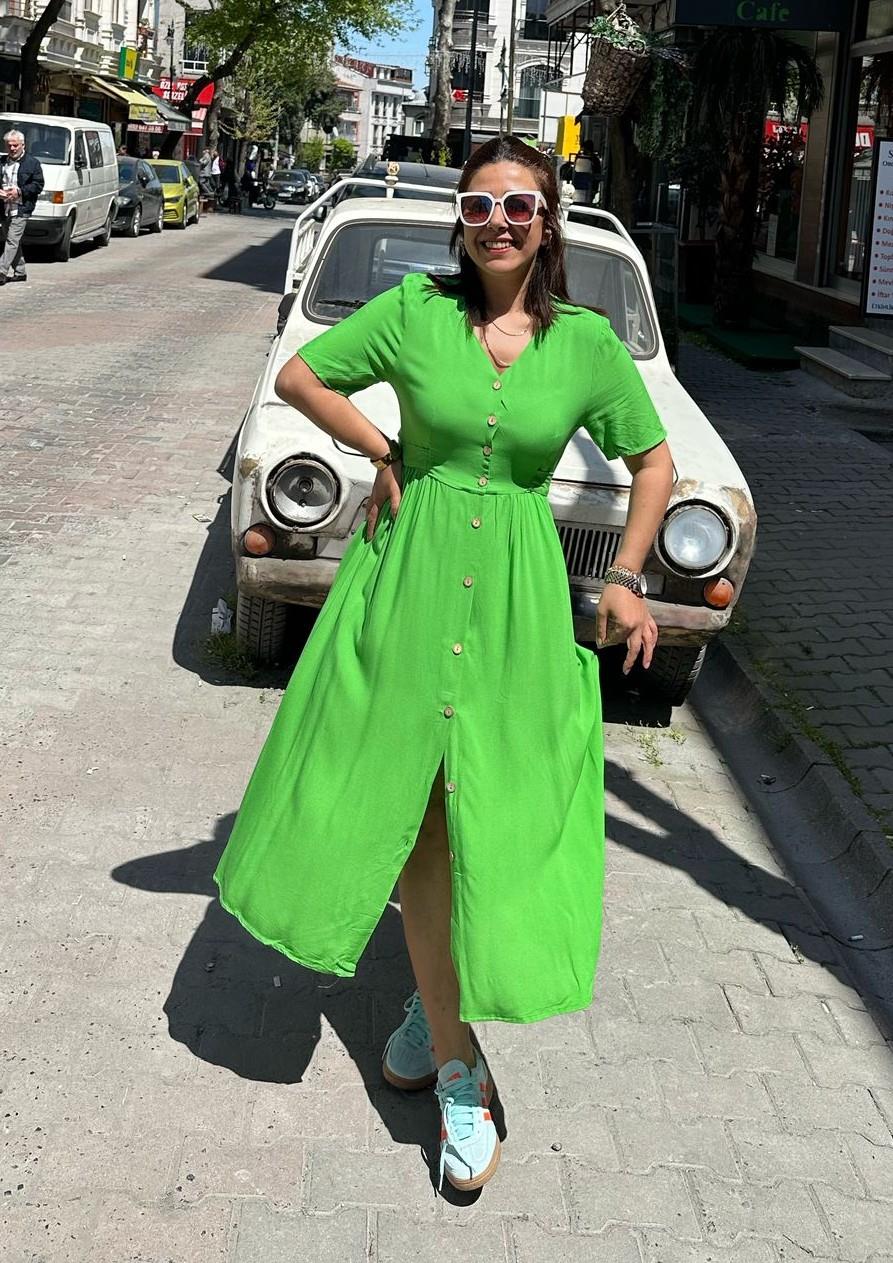 Fıstık Yeşili Elbise