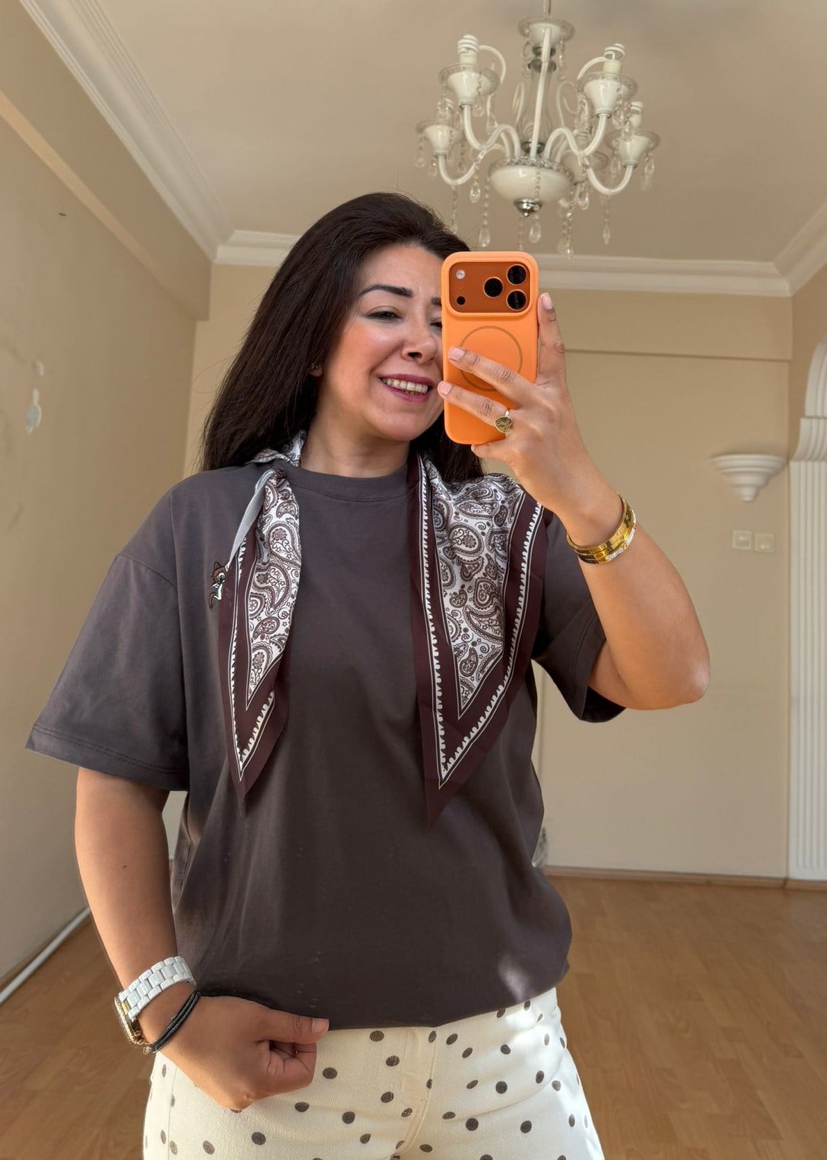 Kahverengi Bambi Tişört Flarlı 