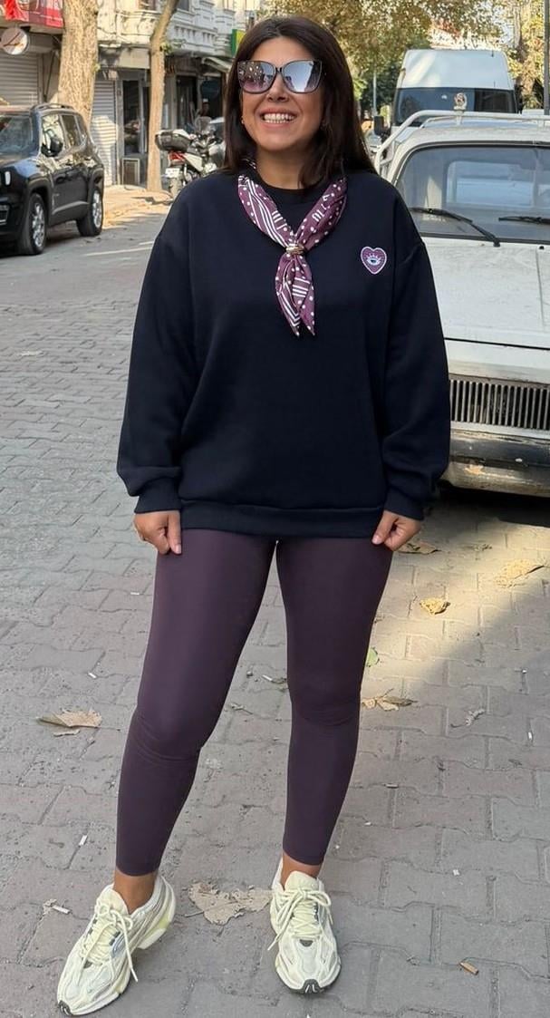 Lacivert Flarlı Sweatsört