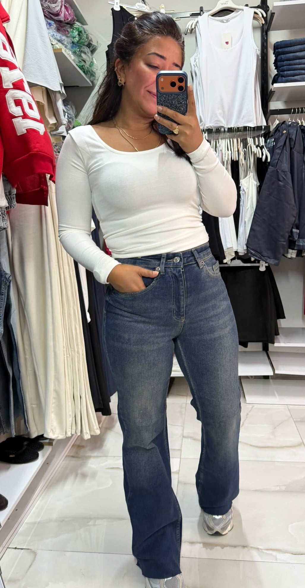 Mavi Likralı Push-Up Jeans (1 Beden küçük alın)