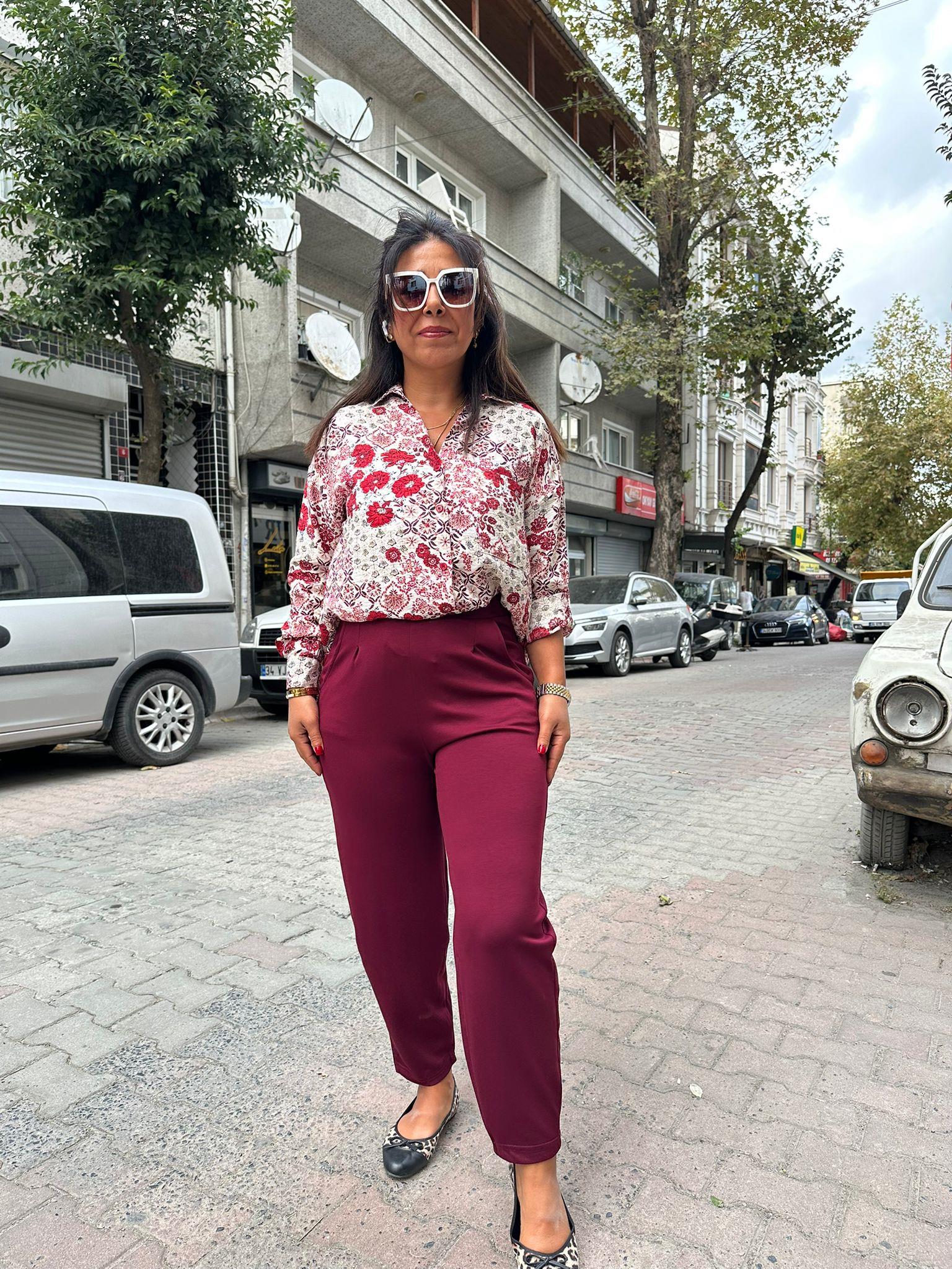 Modal Pantolon Bordo (rahat bol)