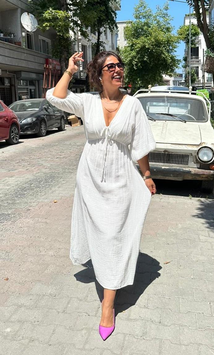 Müslin Elbise Beyaz