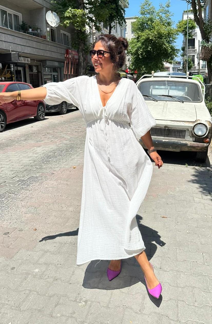 Müslin Elbise Beyaz